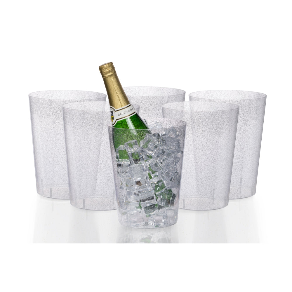 Clear Ice Bucket With Silver Glitter