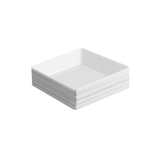 Case of 48 - White Square Miniature Plates - 20 ct.