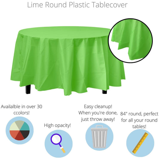Case of 96 - *Premium Quality* 84" Round - Lime Green