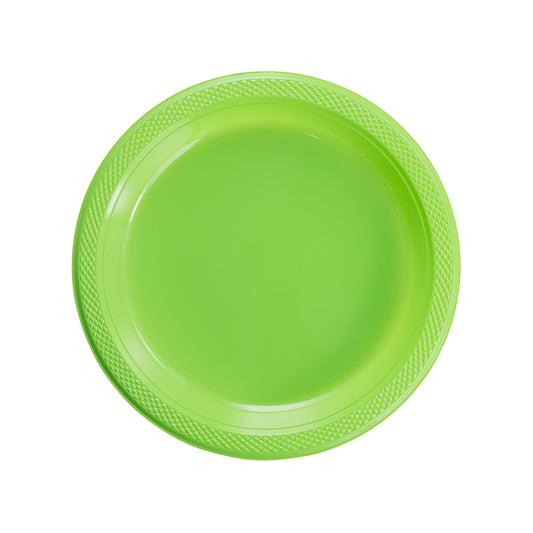 7 In. Lime Green Plastic Plates - 50 Ct.