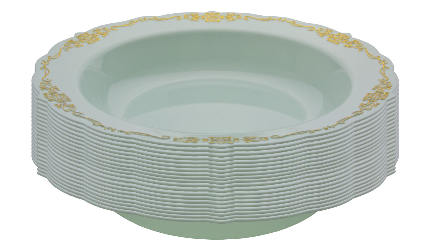 12 oz Robin Blue Victorian Design Bowls - 20 Ct.