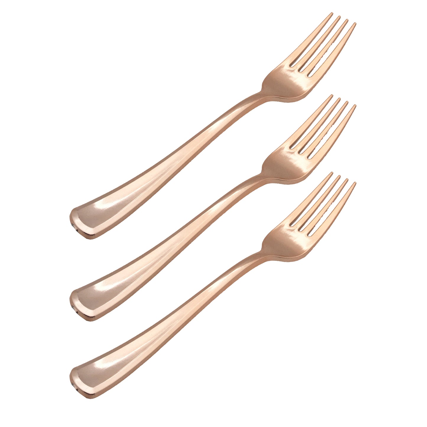 Exquisite Classic Rose Gold Plastic Forks - 20 Ct.
