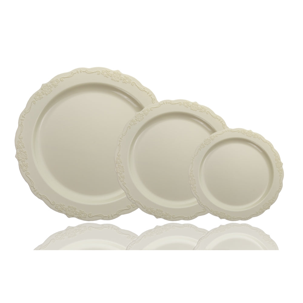7.5 In. Ivory Victorian Design Plates - 20 ct.