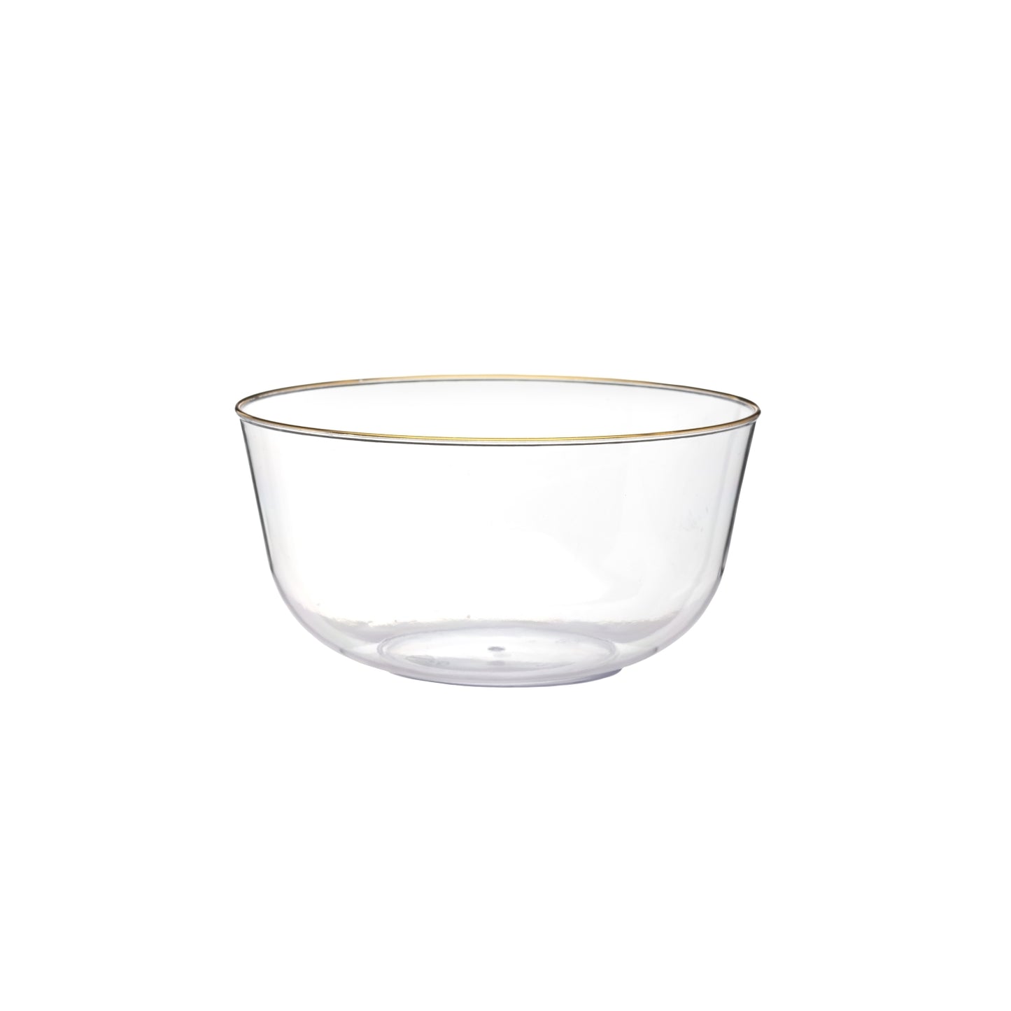 Case of 12 - Trend Clear Plastic Bowls - Gold Rim (10)