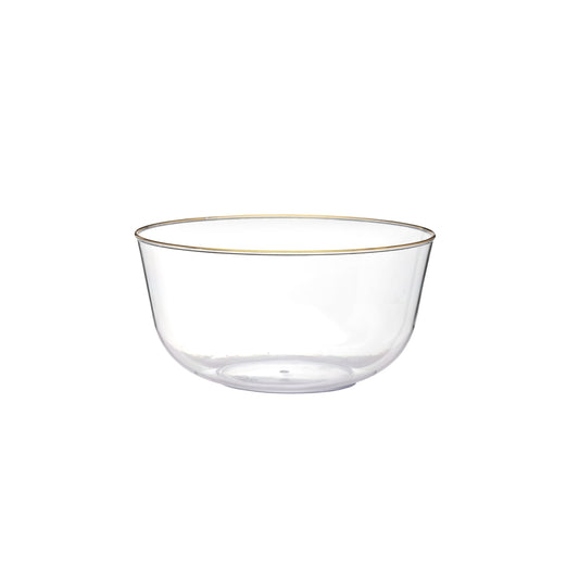 Case of 12 - Trend Clear Plastic Bowls - Gold Rim (10)