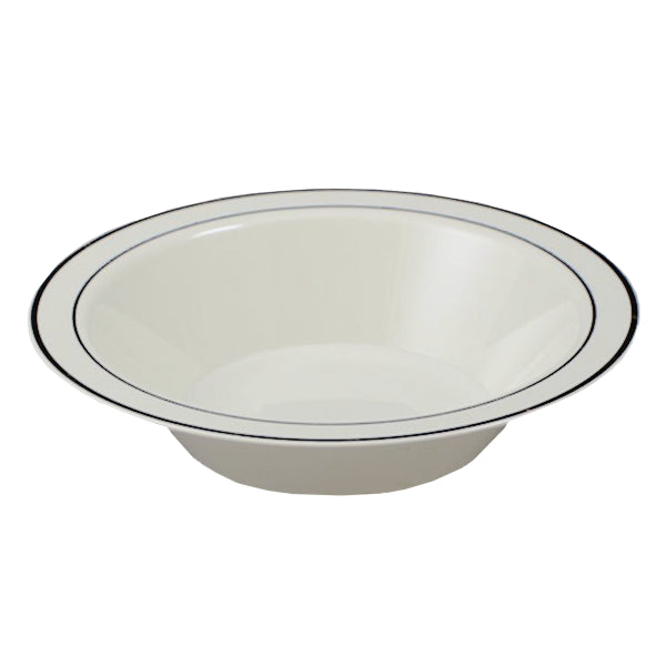14 Oz. Cream/Gold Line Design Bowls - 10 Ct.