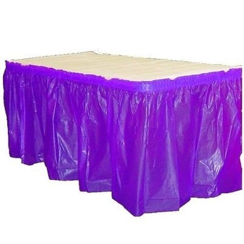 Purple Plastic Table Skirt