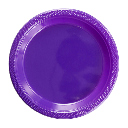 9 In. Purple Plastic Plates - 50 Ct.