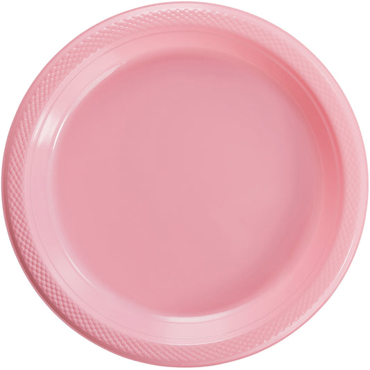 Case of 12 - 10" Plastic Plates 50 ct. - Pink