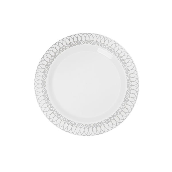 Case of 12 - 7.5" Silver Ovals Premium Plates - 10 ct.