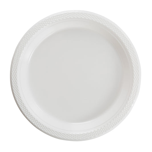 9 In. White Plastic Plates - 50 Ct.