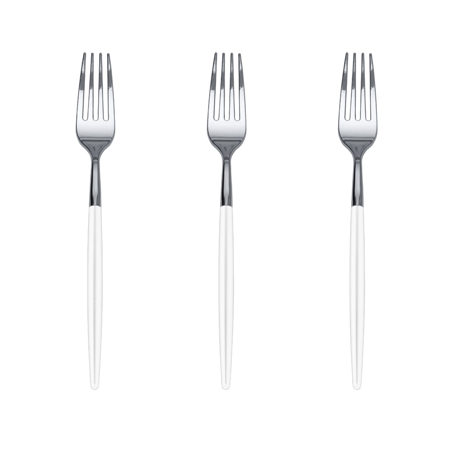 Trendables Forks White/Silver - 20 Ct.
