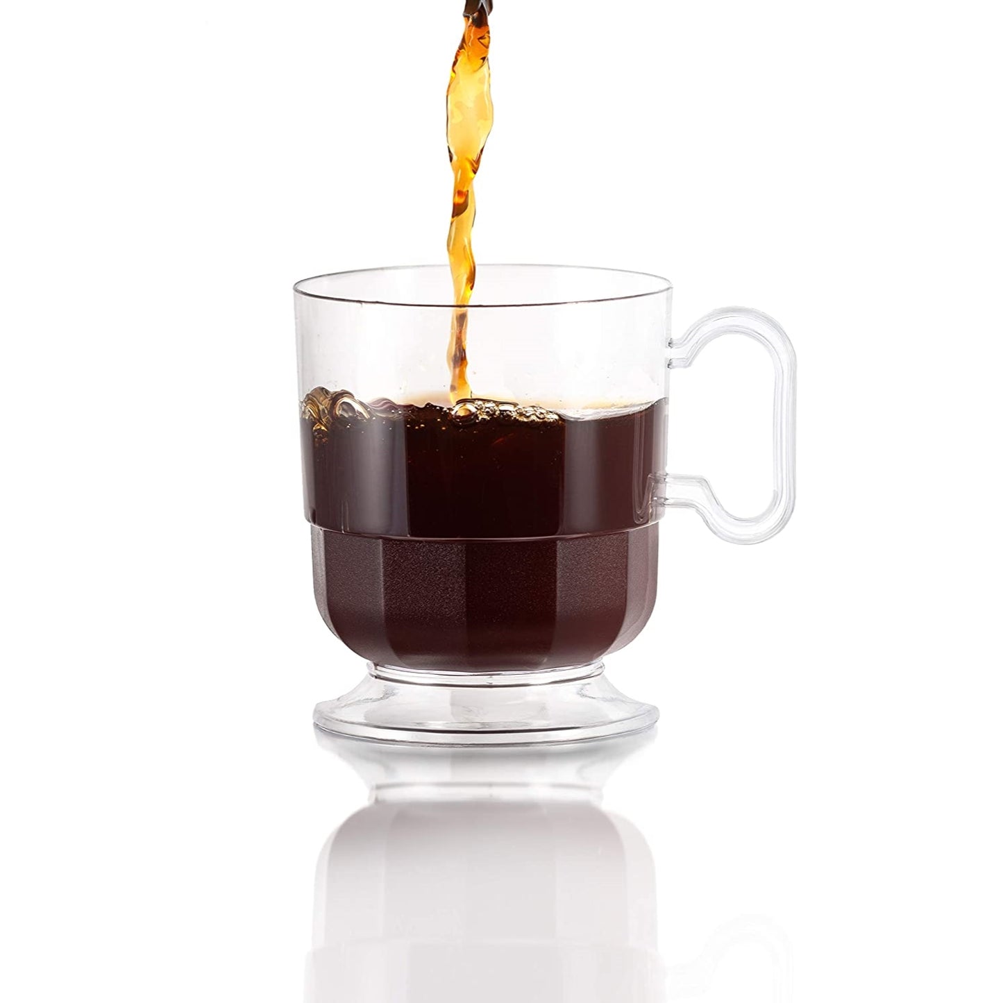 Clear Glazed Coffee Cups w/ Handle - 8 Ct.
