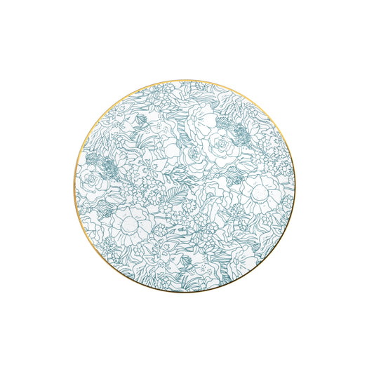 Case of 12 - 10" Floral Brush Design Plastic Plates (10)