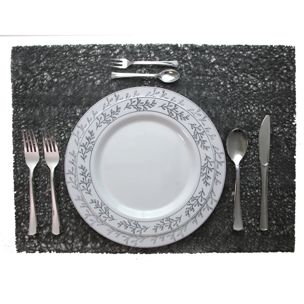 9 In. Silver Leaf Premium Plates - 10 ct.