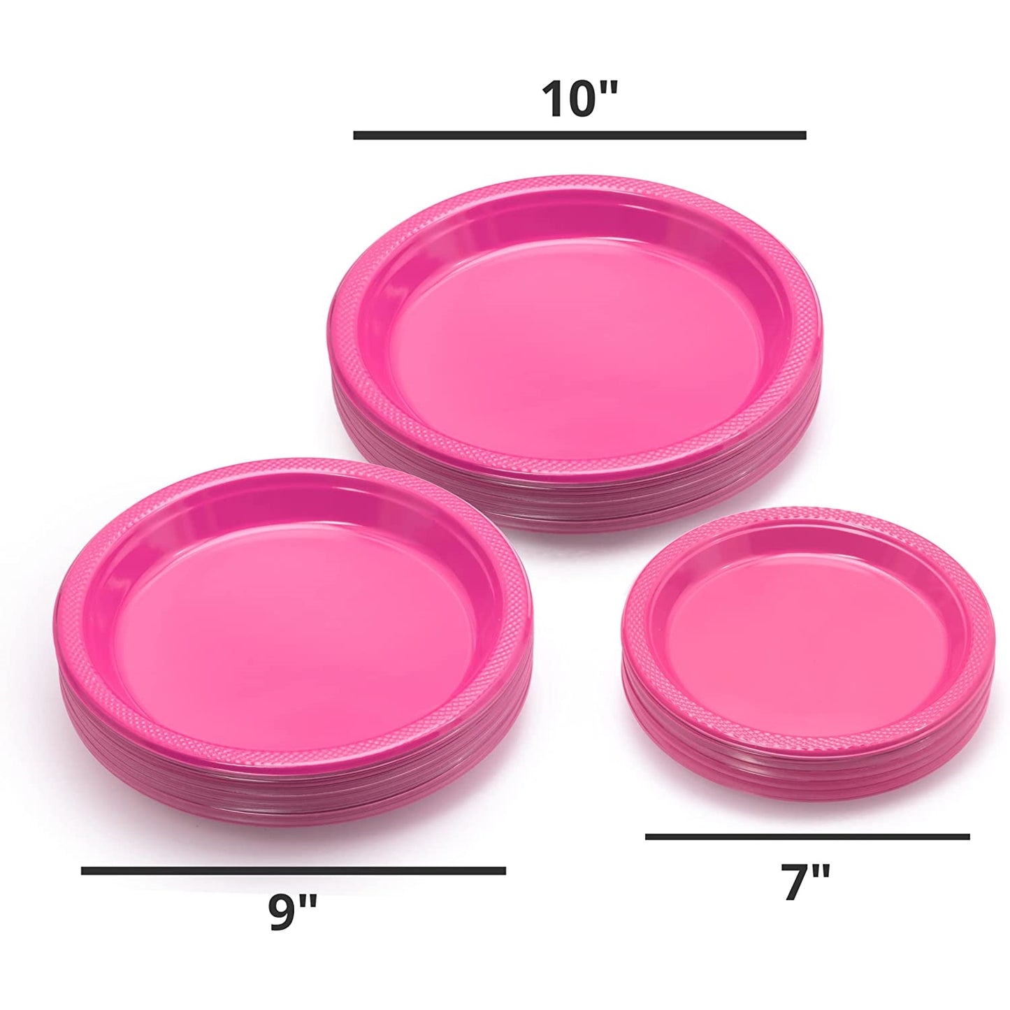 7 In. Cerise Plastic Plates - 50 Ct.