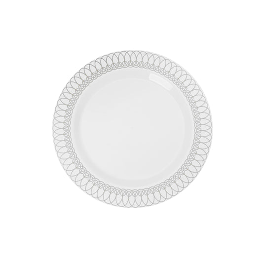 7.5 In. Silver Ovals Design Plates - 10 Ct.