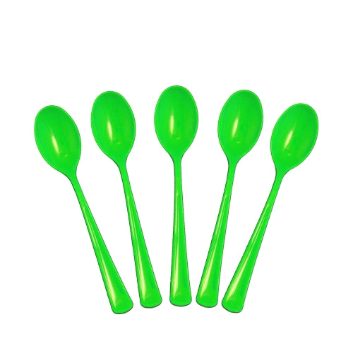 Heavy Duty Lime Green Plastic Spoons - 50 Ct.
