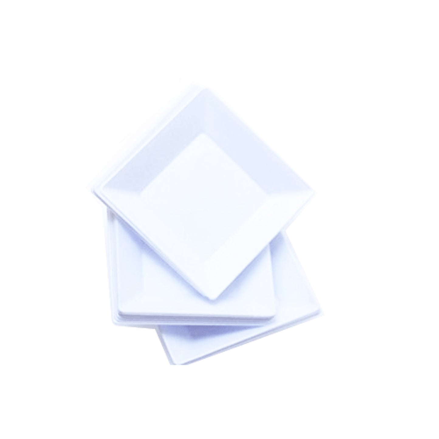 Case of 48 - White Square Miniature Plates - 20 ct.