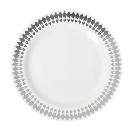 Case of 12 - 9" Silver Brilliance Premium Plates - 10 ct.