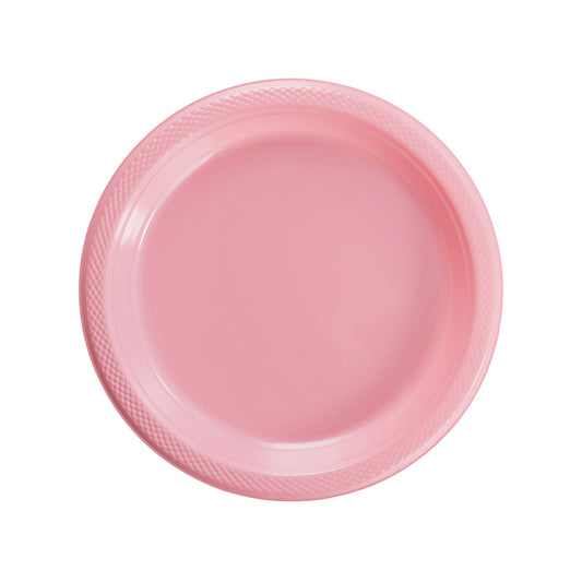 Case of 12 - 7" Plastic Plates 50 ct. - Pink