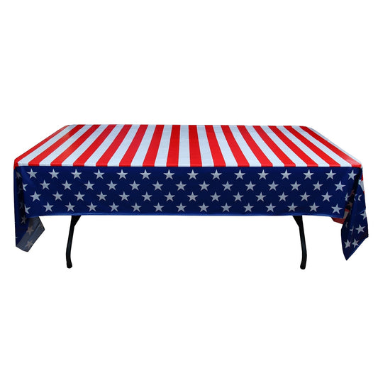 Exquisite Premium Plastic Tablecloth 54in. x 108in. Rectangle Table Cover - Patriotic
