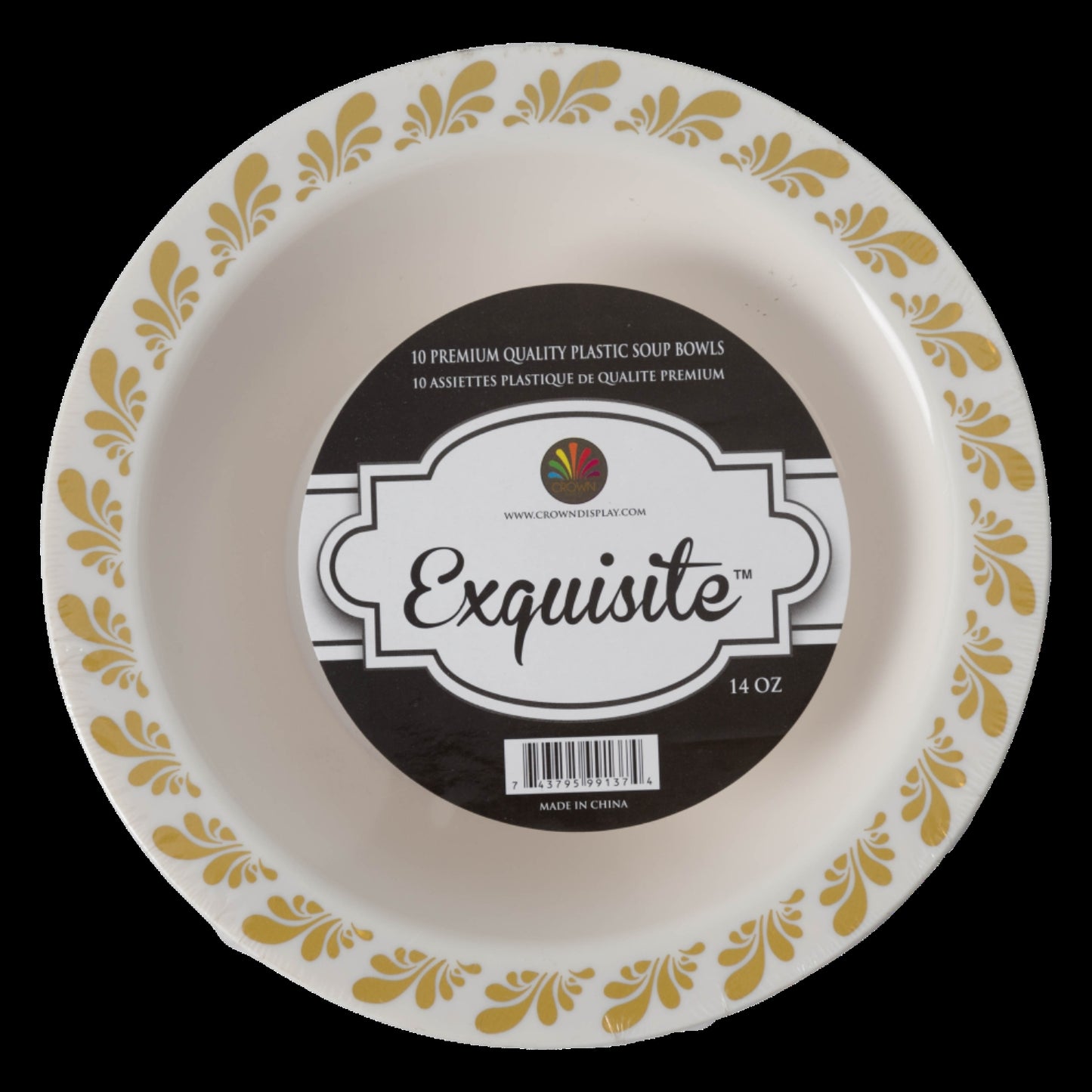 Case of 12 - 7.5" Gold Splash Premium Plates - 10 ct.