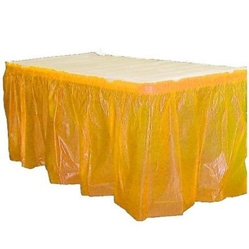 Yellow Plastic Table Skirt