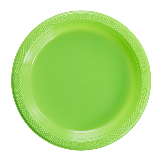 9 In. Lime Green Plastic Plates - 50 Ct.