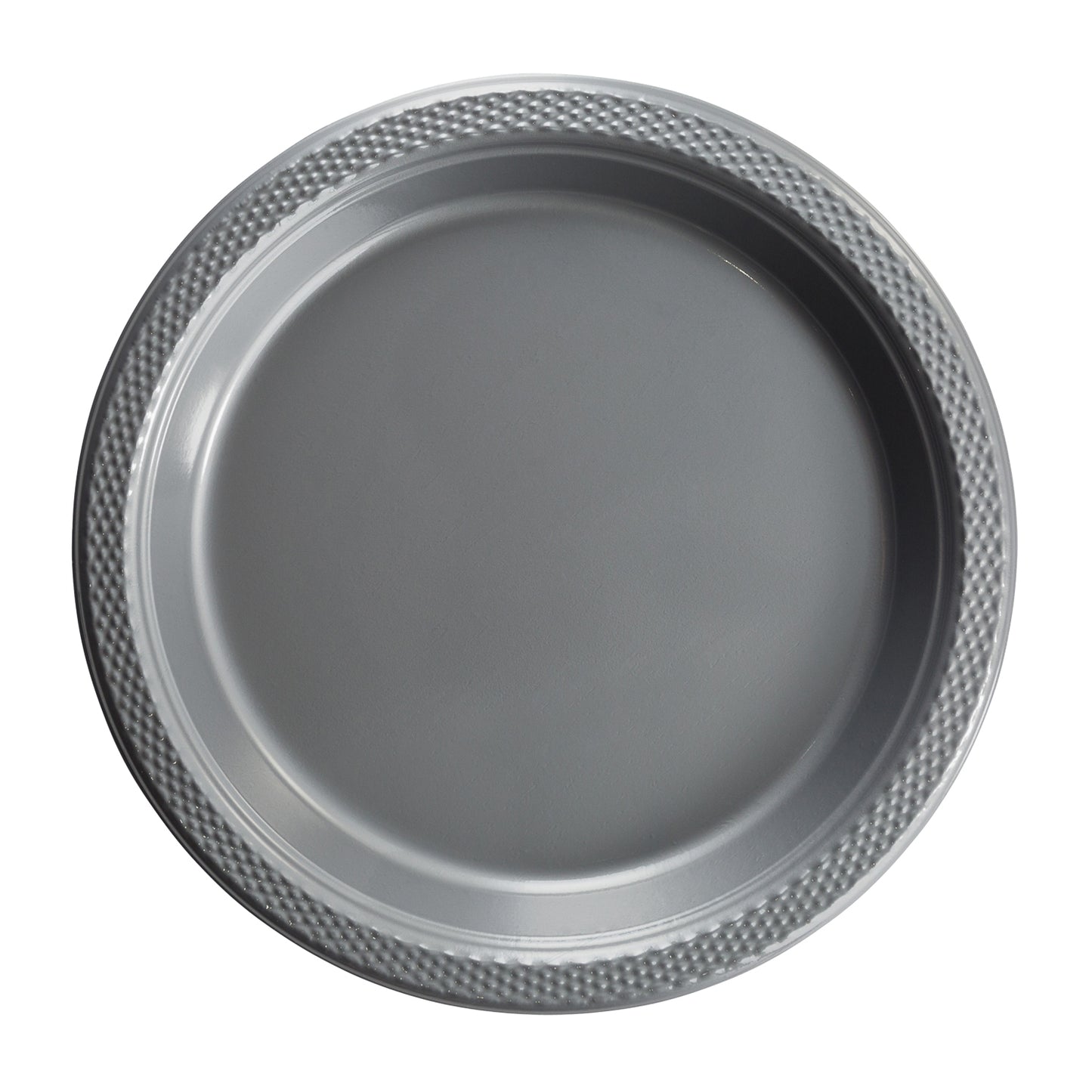 9 In. Silver Plastic Plates - 50 Ct.