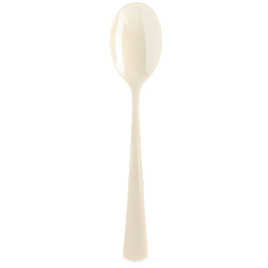 Heavy Duty Ivory Plastic Spoons - 50 Ct.