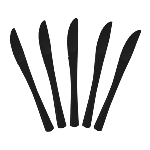 Heavy Duty Black Plastic Knives - 50 Ct.