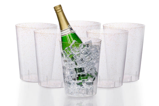 Clear Ice Bucket With Gold Glitter