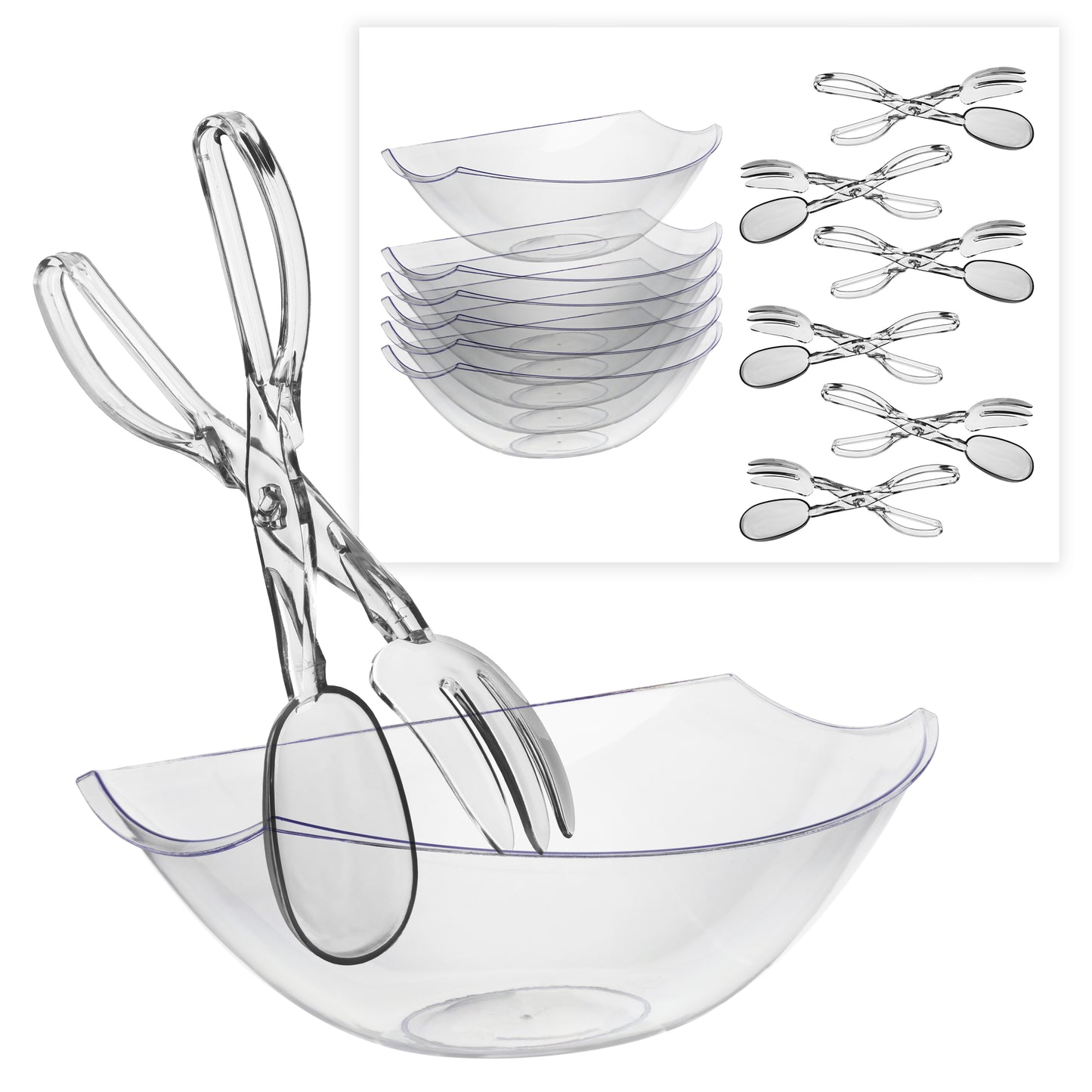 Clear Plastic Salad Tongs - 2 Ct.