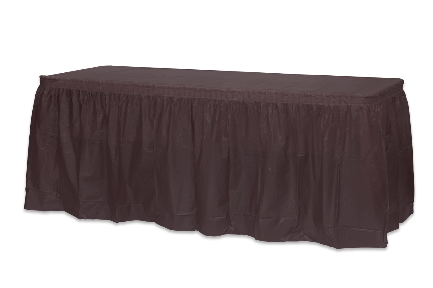 Case of 48 - 14' x 29" Table Skirt - Brown