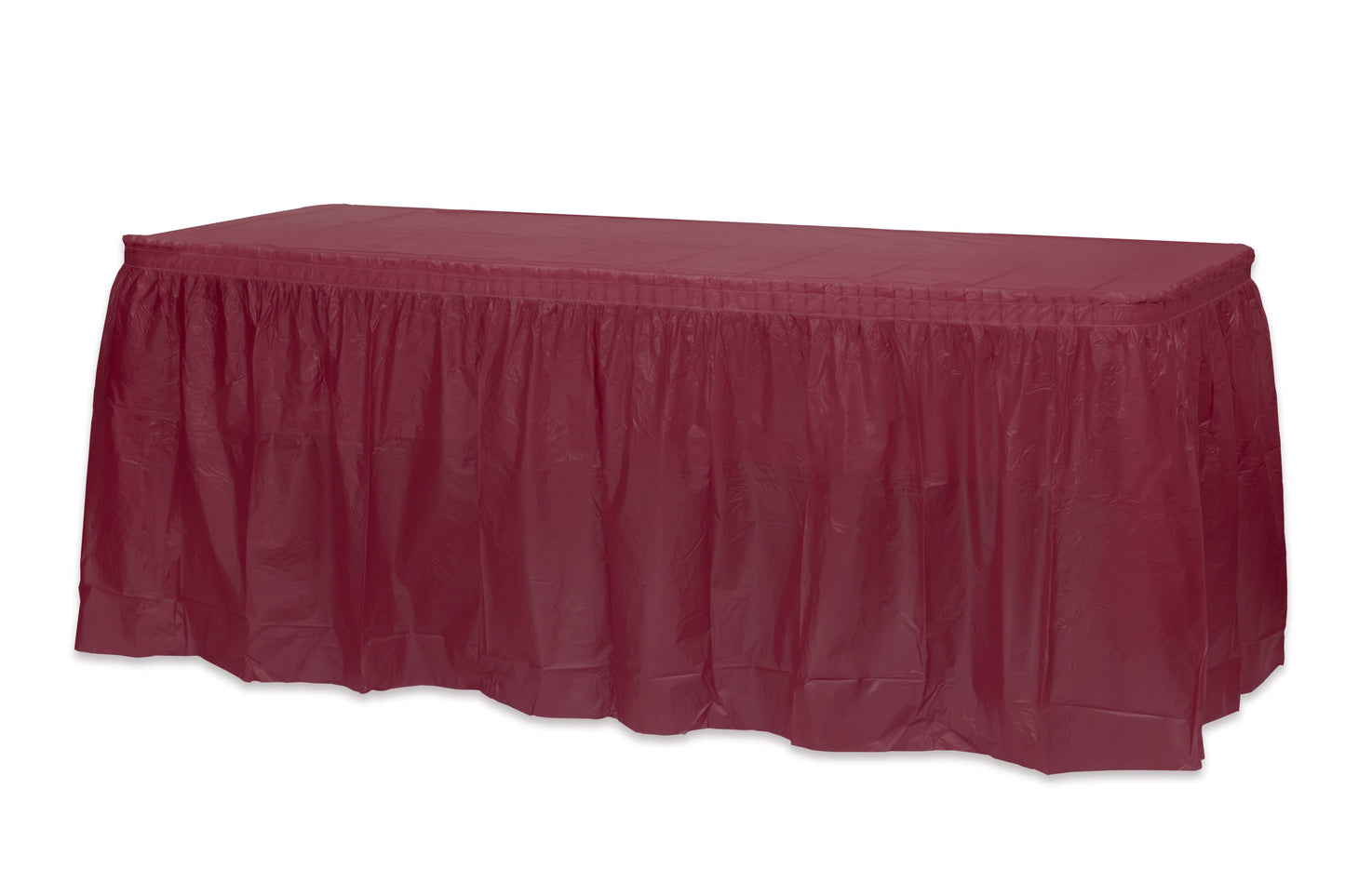 Case of 48 - 14' x 29" Table Skirt - Burgundy