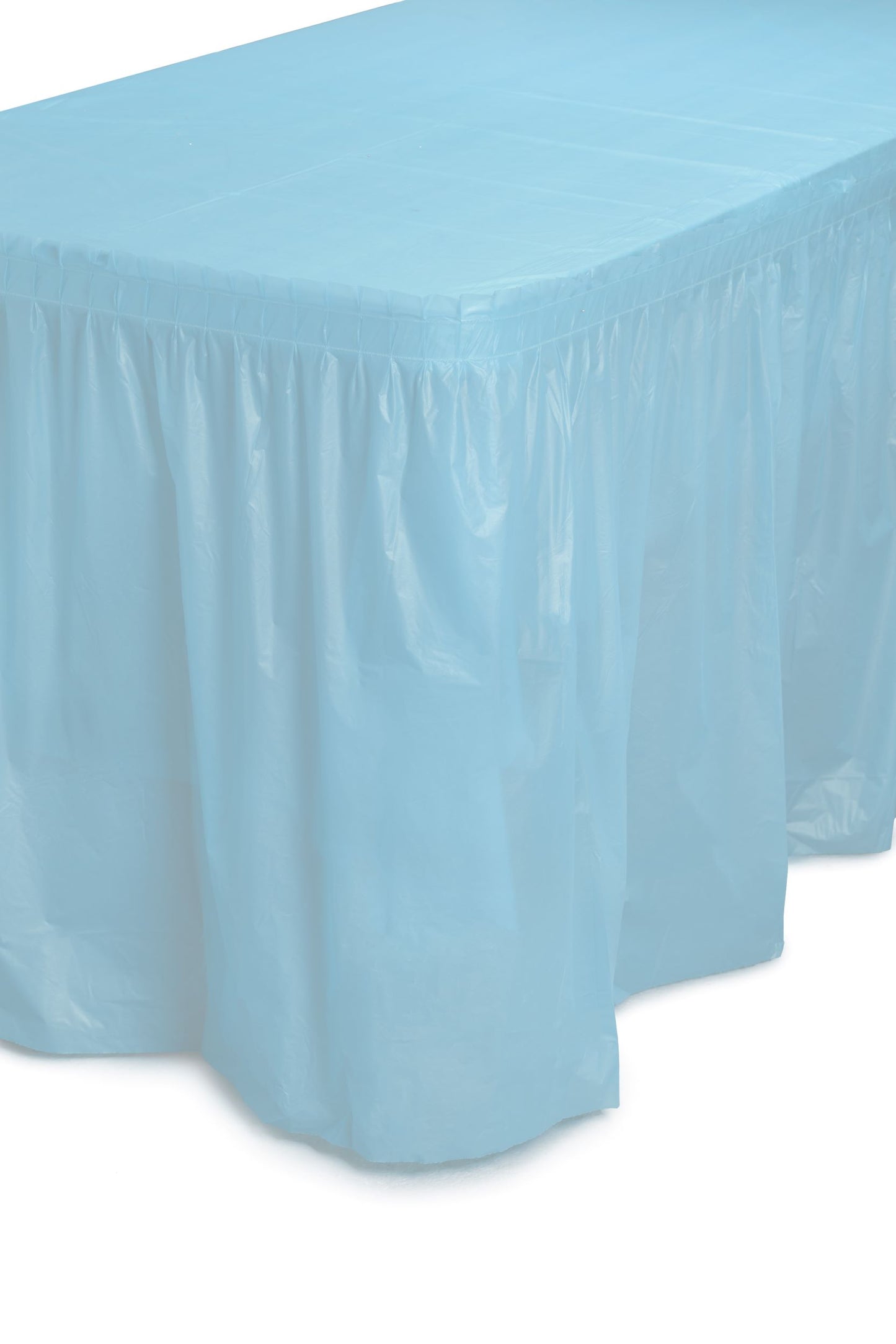 Case of 48 - 14' x 29" Table Skirt - Light Blue