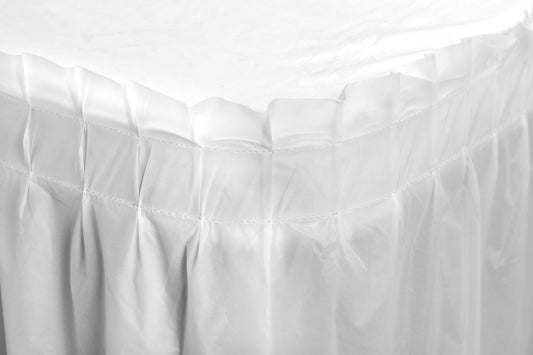 Case of 48 - 14' x 29" Table Skirt - White