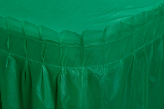 Case of 48 - 14' x 29" Table Skirt - Emerald Green