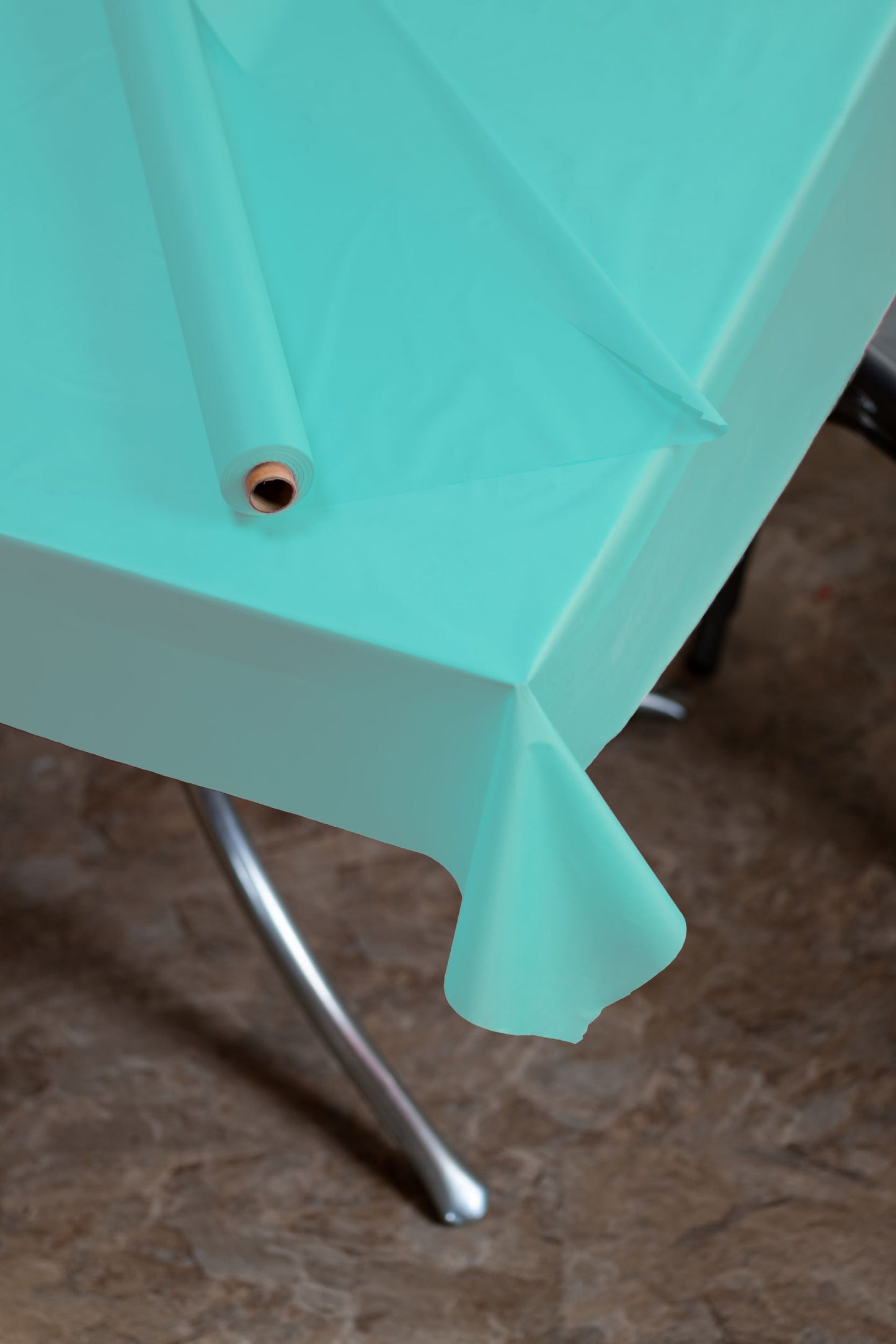 40 In. x 300 Ft. Premium Aqua Blue Table Roll