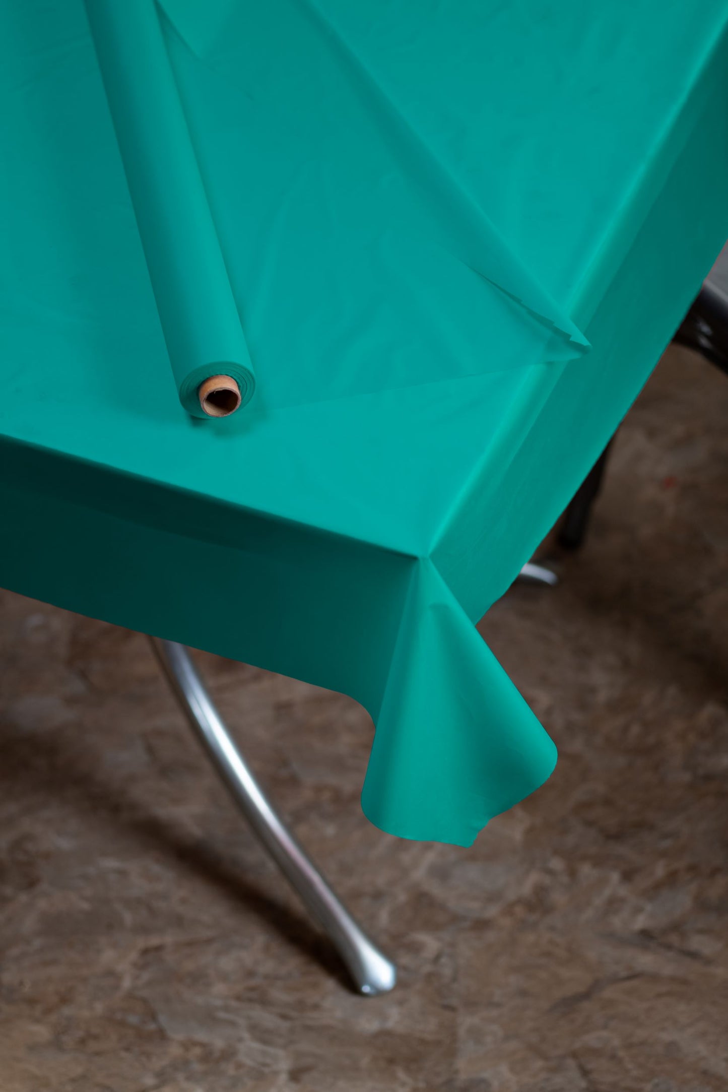 Exquisite Premium Quality Plastic Table Cover Banquet Roll, 40 in X 100 ft - Teal
