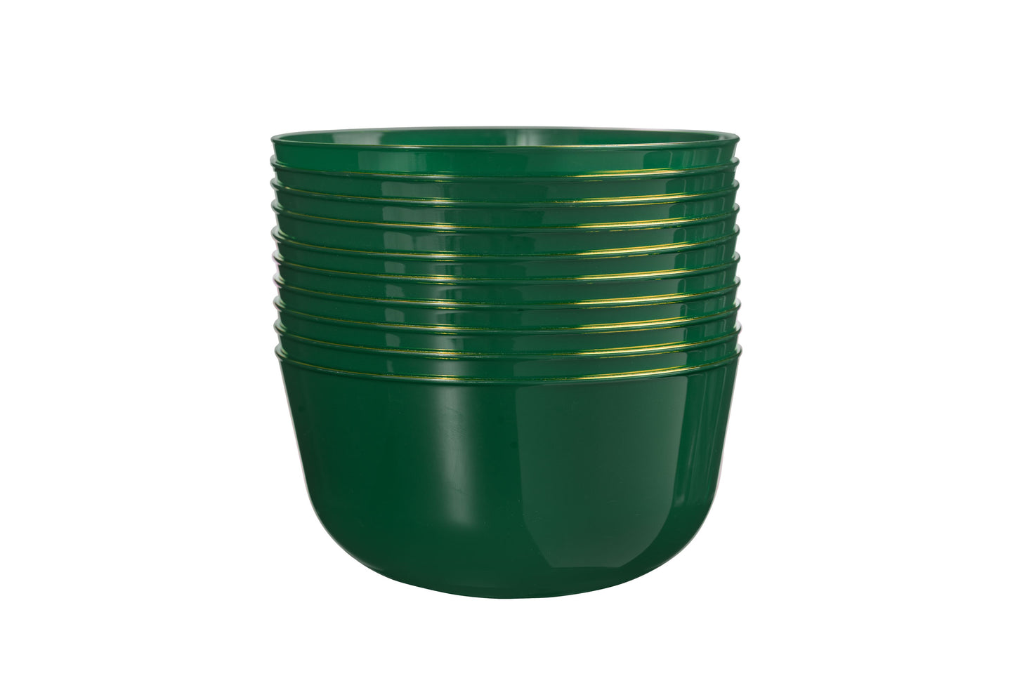 Case of 12 - Classic Green Design Plastic Bowls - 10 Ct.