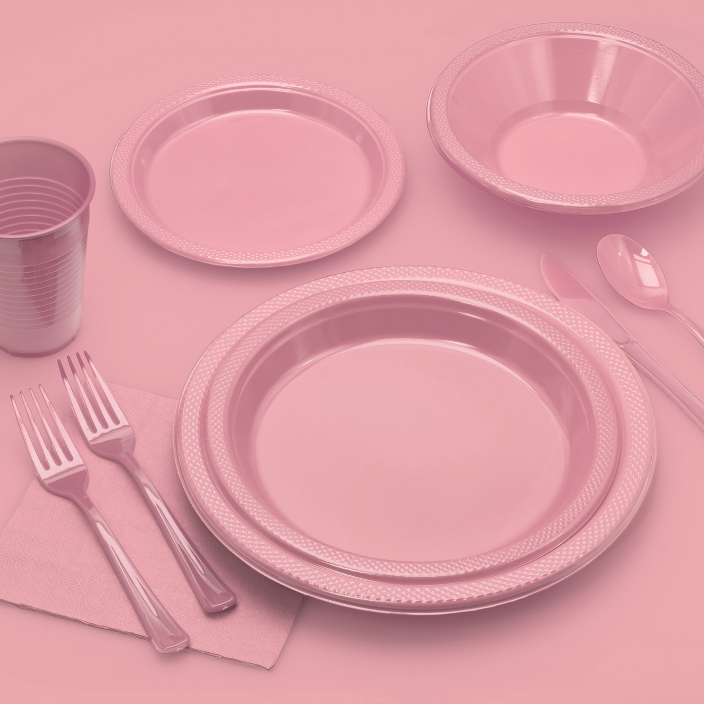 7 In. Pink Plastic Plates - 50 Ct.