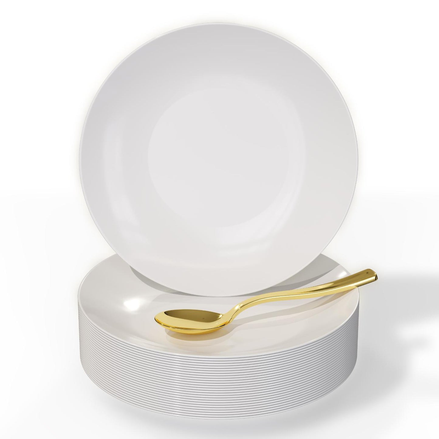 6" Trend White Plastic Plates - 10 Ct.