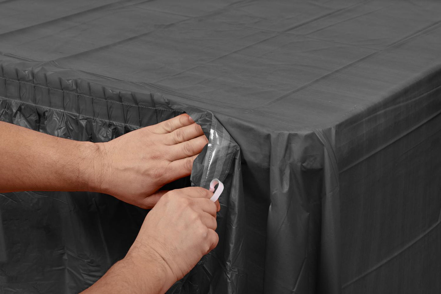 Black Plastic Table Skirt