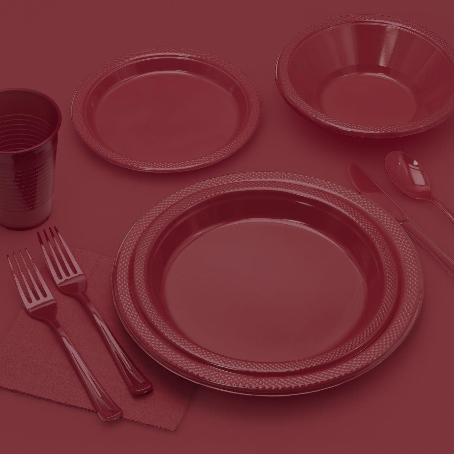12 oz Burgundy Plastic Cups - 50 Ct.
