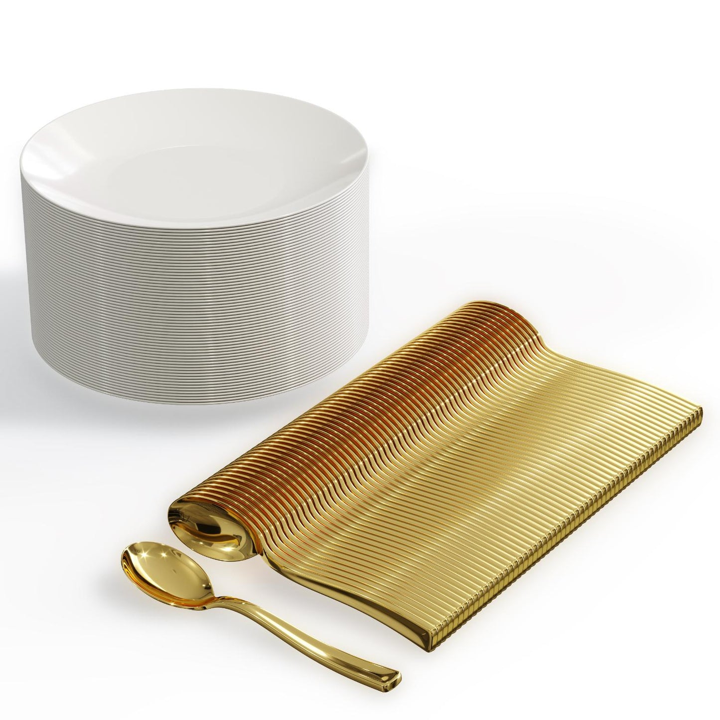 6" Trend White Plastic Plates - 10 Ct.