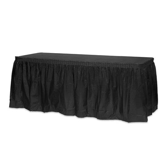 Black Plastic Table Skirt