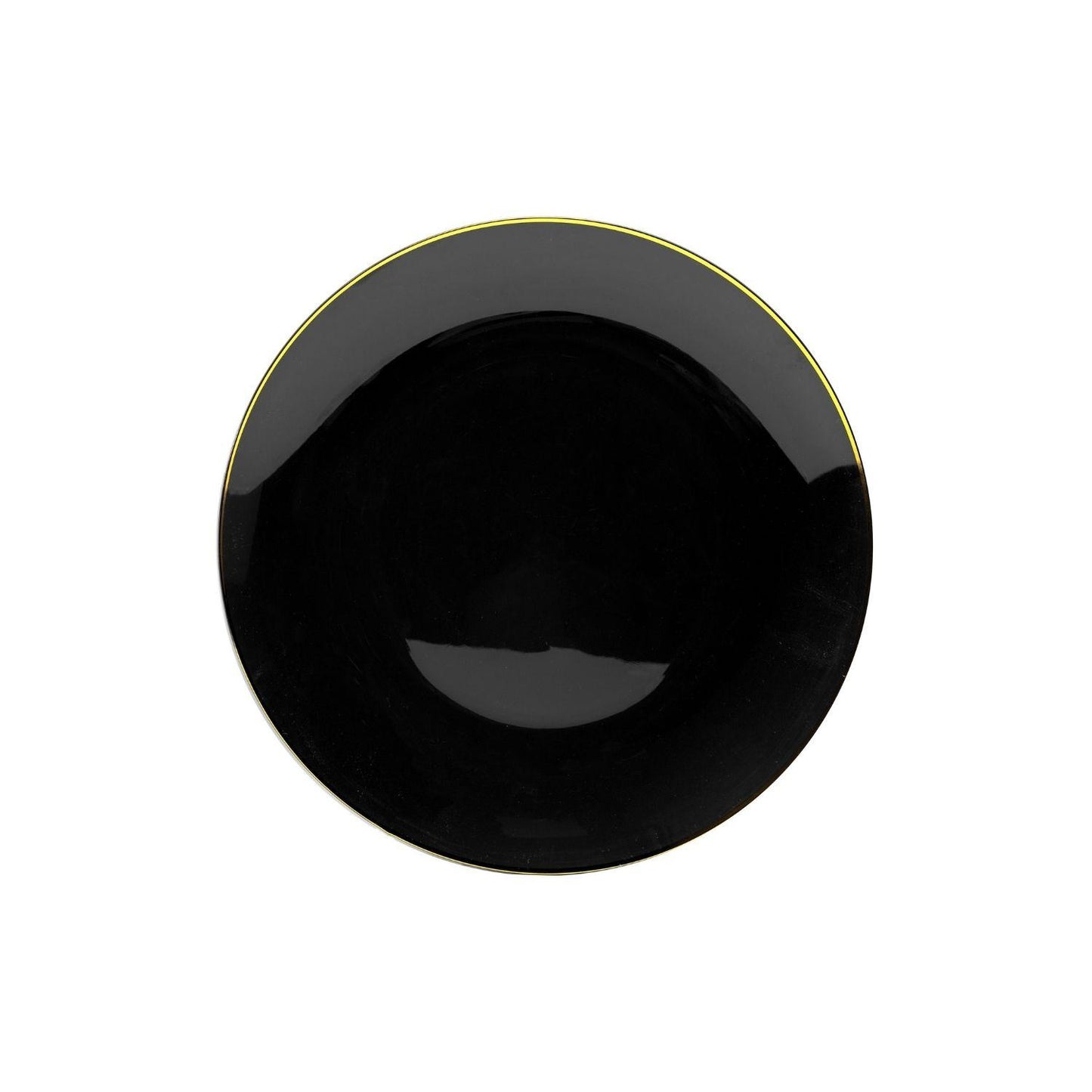 8" Classic Black Design Plates - Gold Rim 10 Ct.