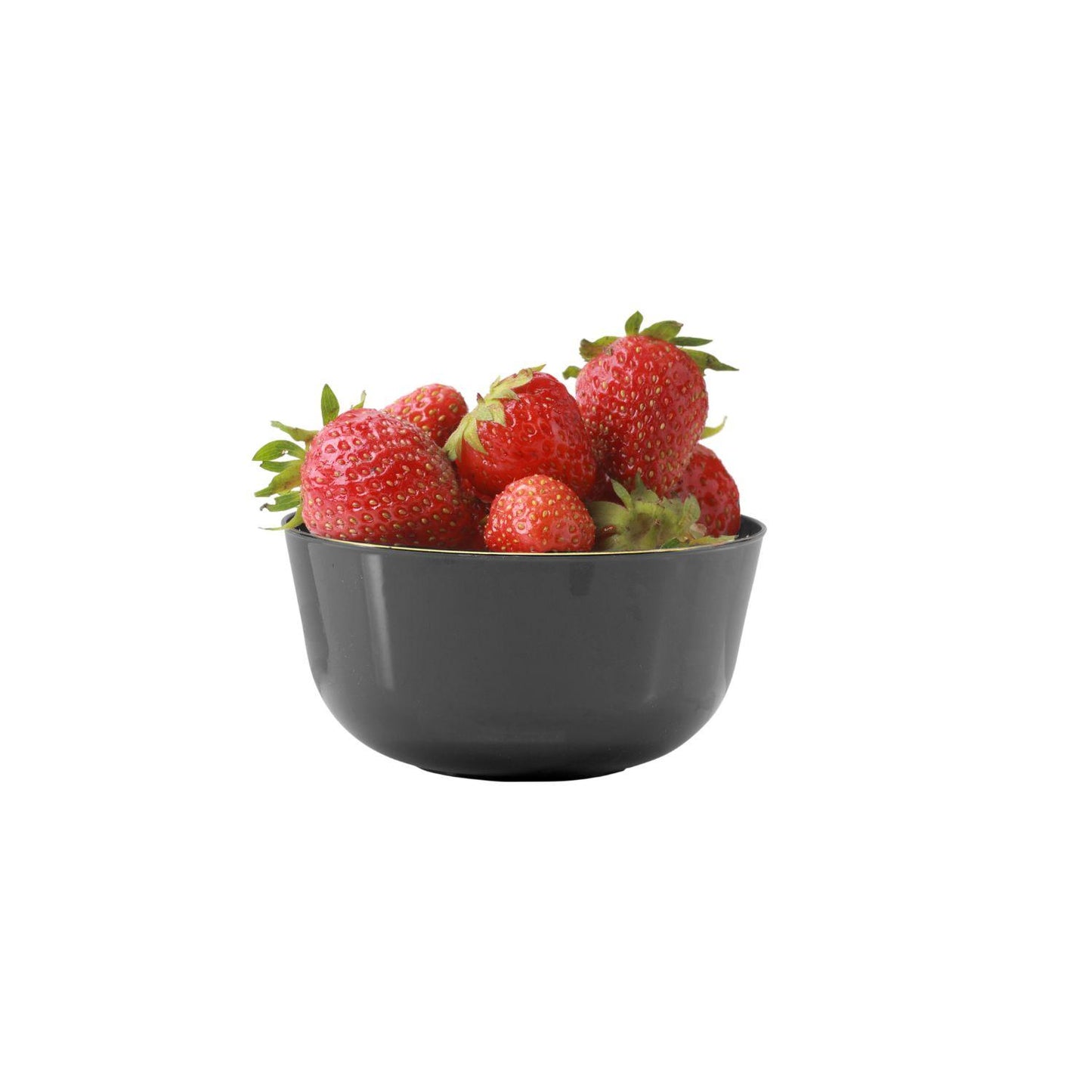 Classic Black Design Plastic Bowls - Gold Rim 10 Ct.